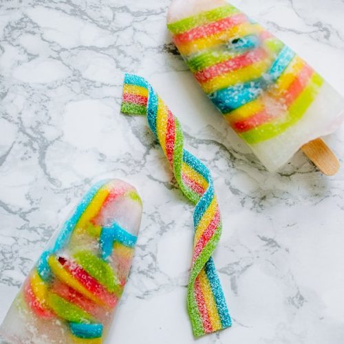 Rainbow candy popsicles