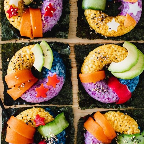 Rainbow sushi donuts recipe