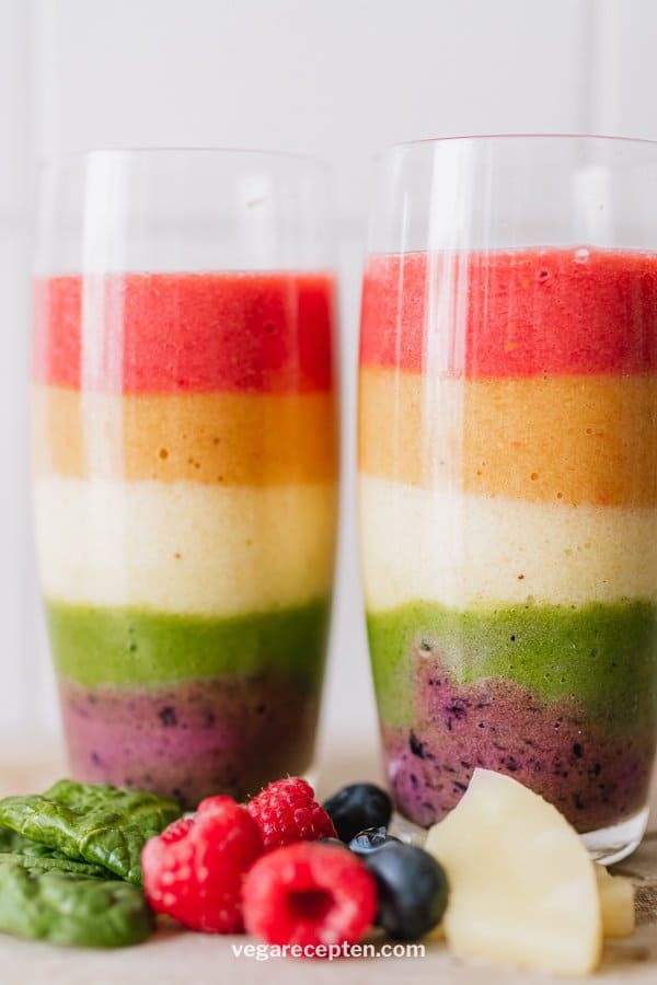 Rainbow fruit smoothie