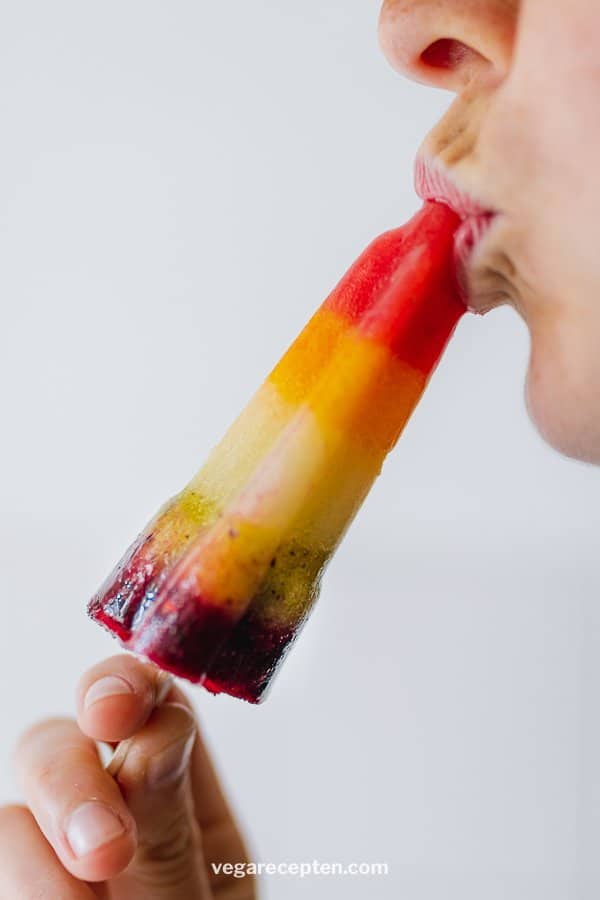 Rainbow fruit ice creams