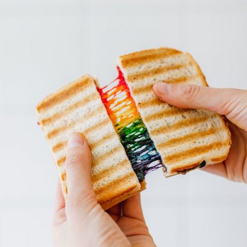 rainbow grilled cheese sandwich