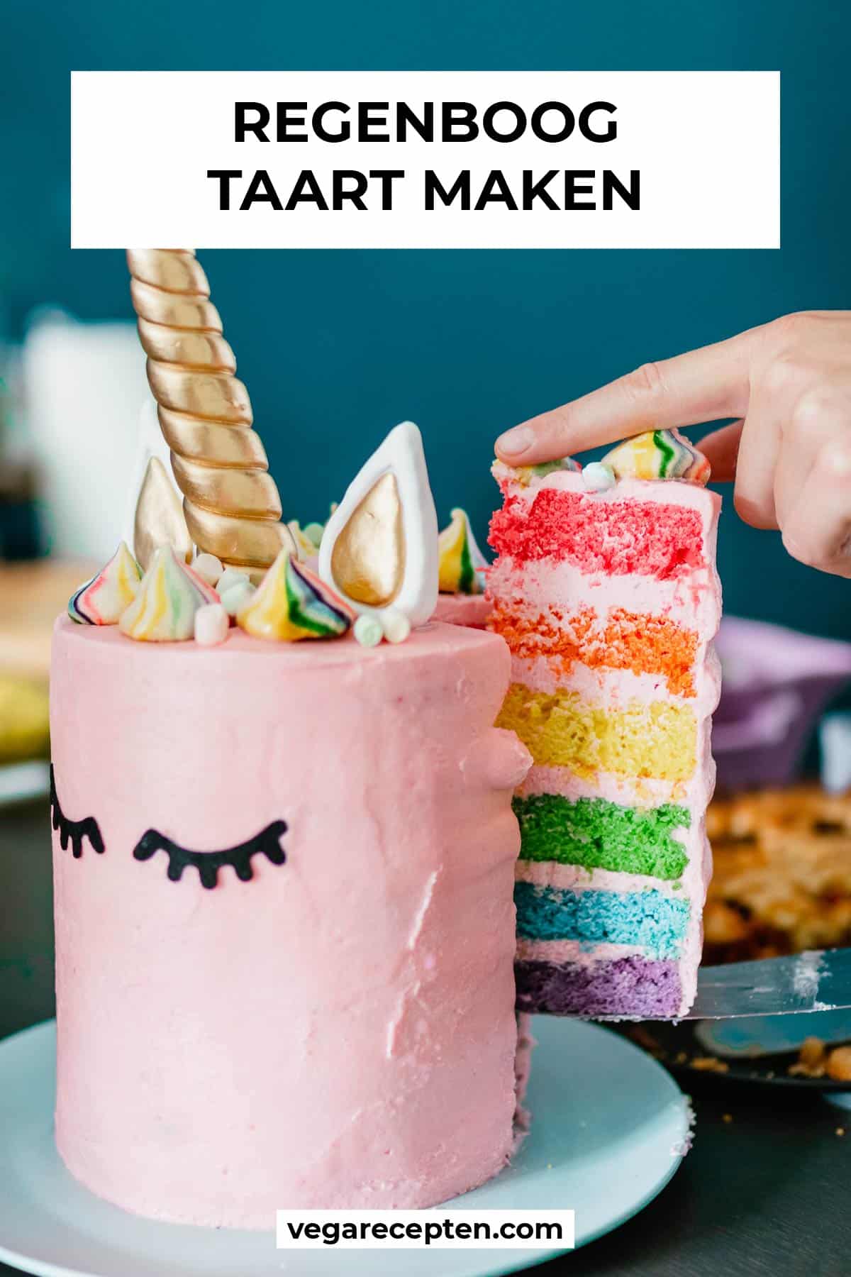 regenboog taart unicorn taart maken